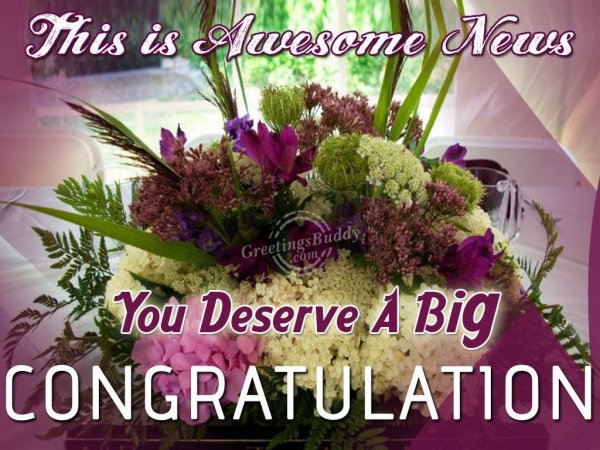 You deserve a big congratulations...