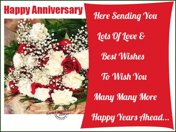 Sending You Lots Of Love And Best Wishes On Your Anniversary